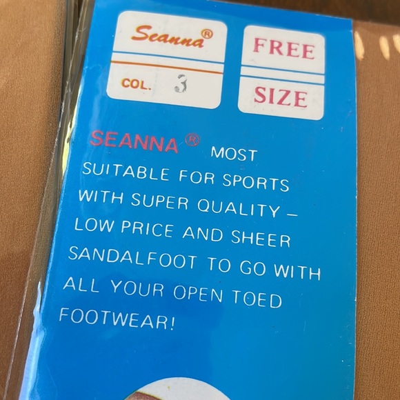 Vintage Seanna Set of 3 Knee High Beige Sheer stretch nylon socks New in Package - Picture 5 of 8